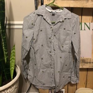 NWOT Old Navy XS button down bumblebee dress shirt